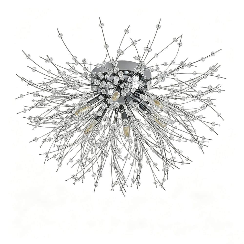 7.09 in. Modern LED Crystal Flush Mount Ceiling Light Fixtures for Bedroom Kitchen Island Entryway Hallway Foyer