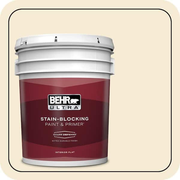 BEHR ULTRA 5 gal. #360C-1 Clear Yellow Extra Durable Flat Interior Paint & Primer