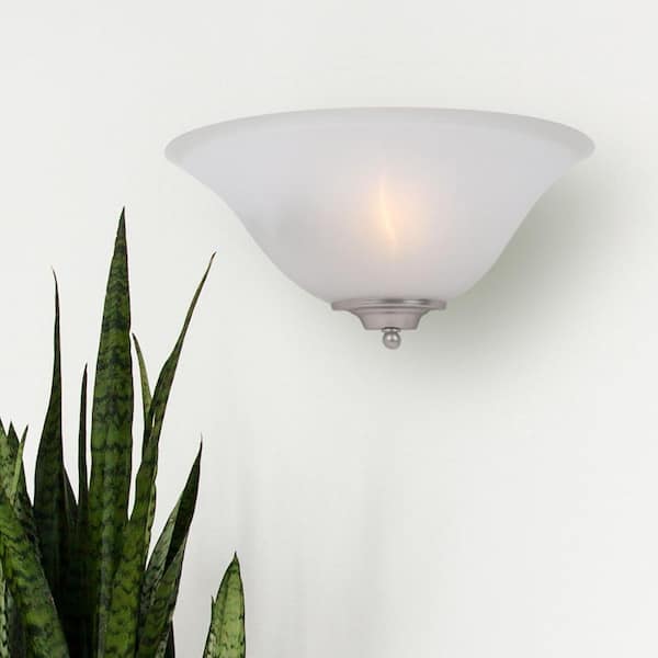 Designers Fountain Foster 13.25 in. 1-Light AST Traditional Wall Sconce with Frosted White Glass Shade and 4 Cap Finishes