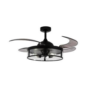 Adelaide 36 in. Indoor Black Retractable Ceiling Fan with Light and Remote Included