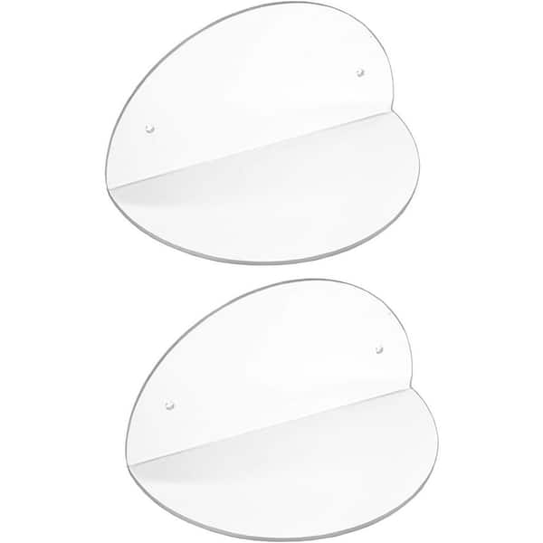 Unbranded 8 in. W x 4 in. D Clear Acrylic Small Floating Shelves Decorative Wall Shelf (2-Pack)