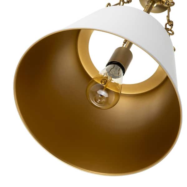 RRTYO Hamilton 1-Light White Kitchen Island Cone Pendant Light