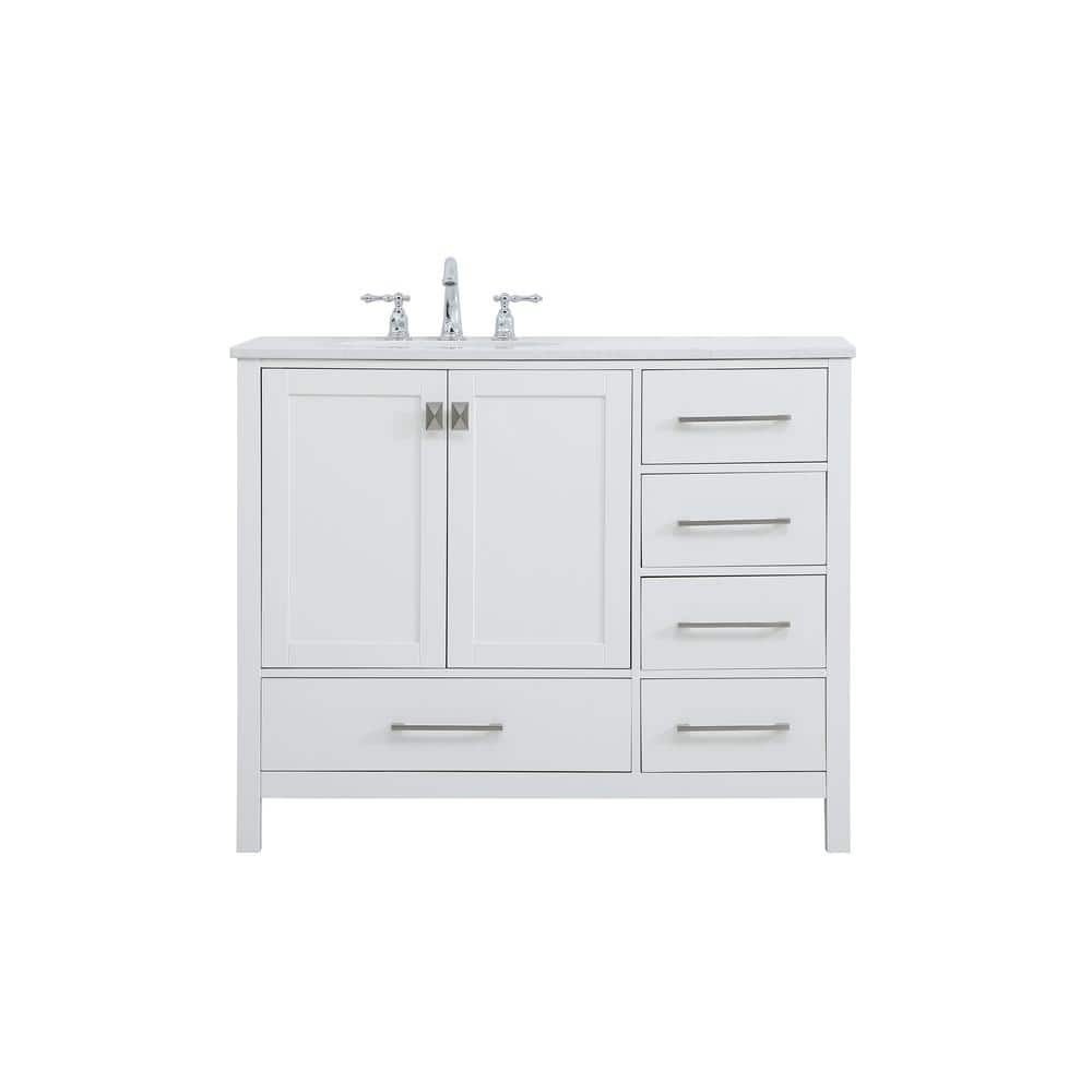 Simply Living 42 in. W x 22 in. D x 34 in. H Bath Vanity in White with Cala
