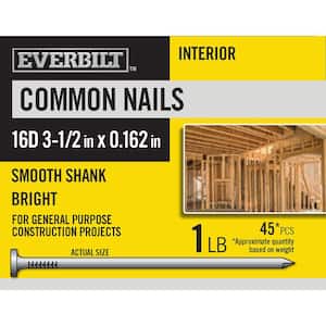 16D 3-1/2 in. Common Nails Bright 1 lb (Approximately 45 Pieces)