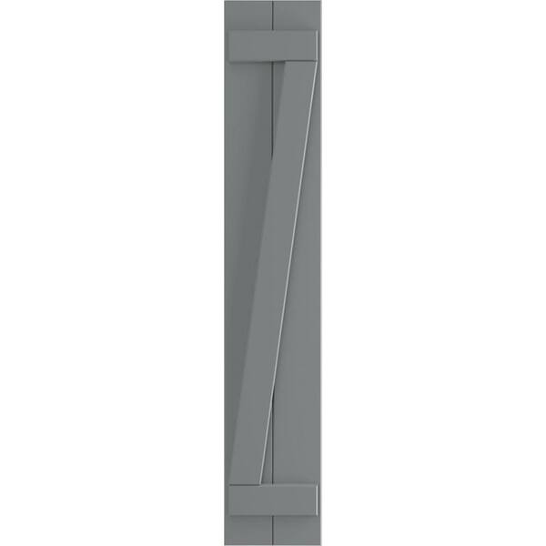 Ekena Millwork 10-3/4 in. x 36 in. True Fit PVC 2-Board Joined Board and Batten Shutters with Z-Bar Pair in Ocean Swell
