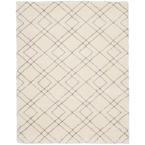 Dreamy Shag Ivory 8 ft. x 10 ft. All-over design Contemporary Area Rug