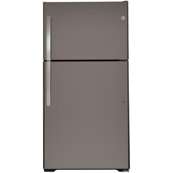 GE 21.9 cu. ft. Top Freezer Refrigerator in Slate, ENERGY STAR and Fingerprint Resistant