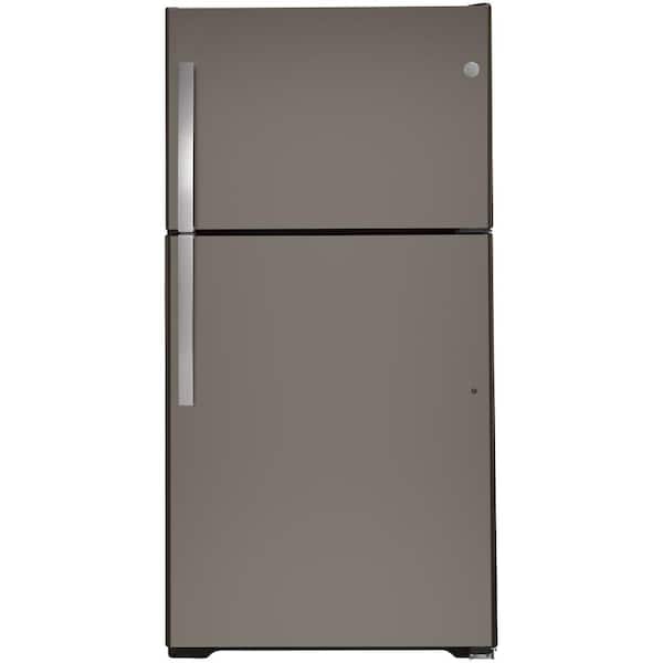 GE 21.9 cu. ft. Top Freezer Refrigerator in Slate, Fingerprint Resistant, ENERGY STAR