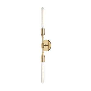 Theo 2-Light Aged Brass Wall Sconce