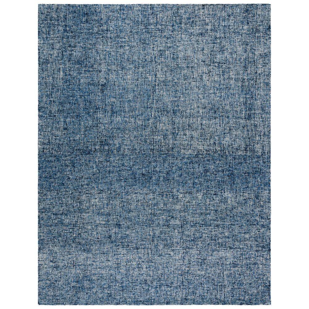 Abstract 9 ft. x 12 ft. Blue/Ivory Solid Color Abstract Area Rug
