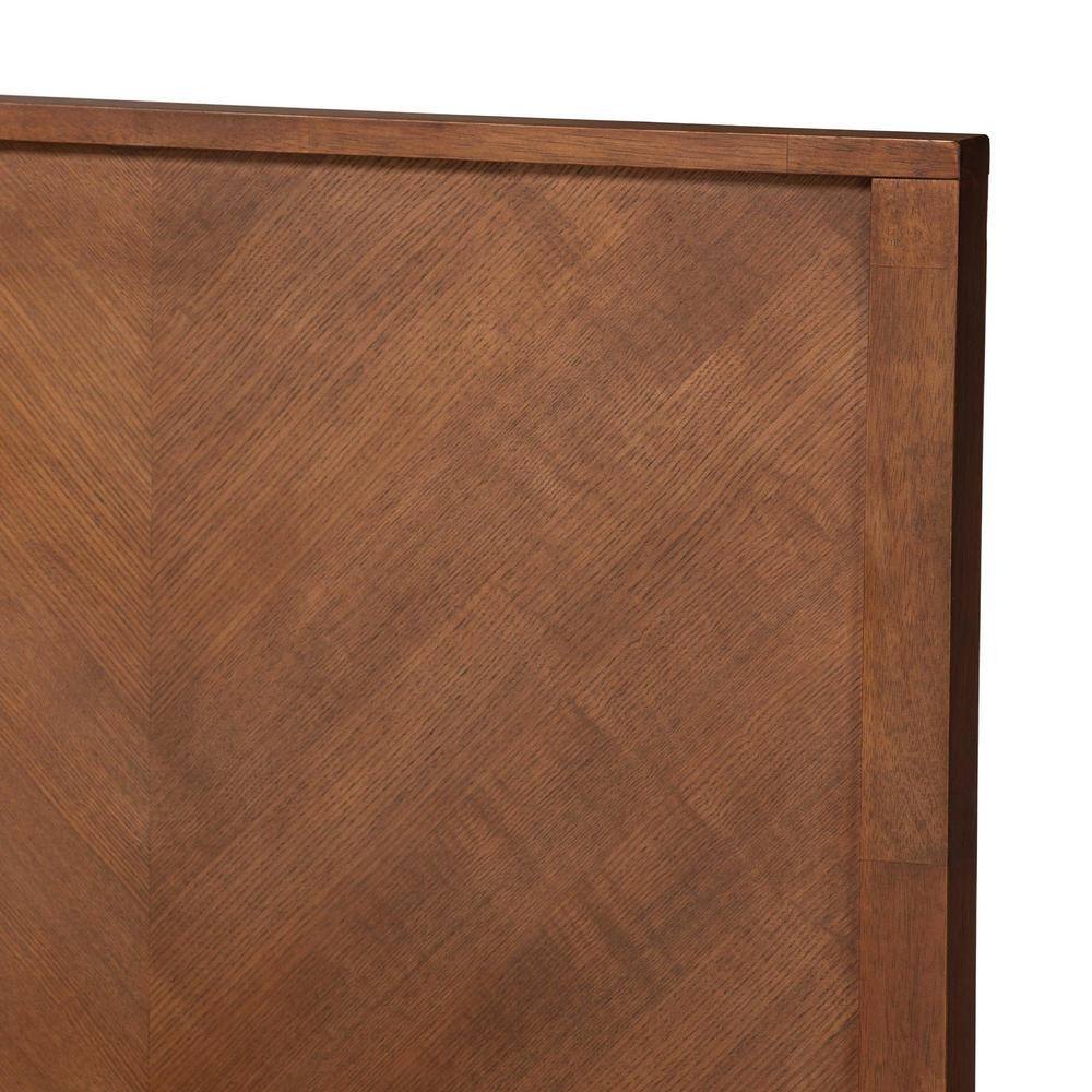Carver King Size Walnut Wood Frame Platform Bed with Slats