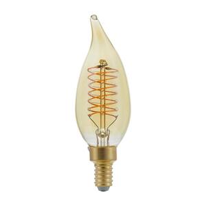 60-Watt Equivalent BA11 Dimmable E12 Candelabra Fine Bendy Filament LED Vintage Edison Light Bulb Amber (3-Pack)