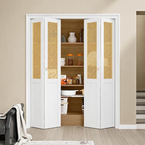 EH PUERTA 72 in. x 80 in. Imitated Rattan Weaving Paneled and