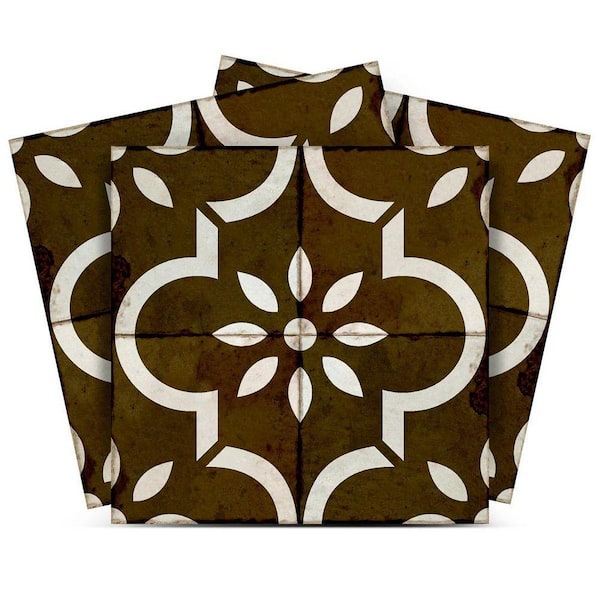 Dark Brown R131 4 in. x 4 in. Vinyl Peel and Stick Tile (24-Tiles, 2.67 sq. ft. /Pack)