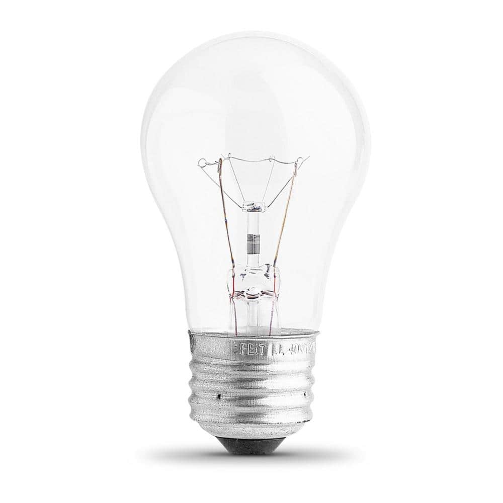 Feit Electric 40-Watt Soft White (2700K) A15 Clear Glass E26 Base Dimmable  Incandescent Appliance Light Bulb BP40A15/CL/HDRP - The Home Depot