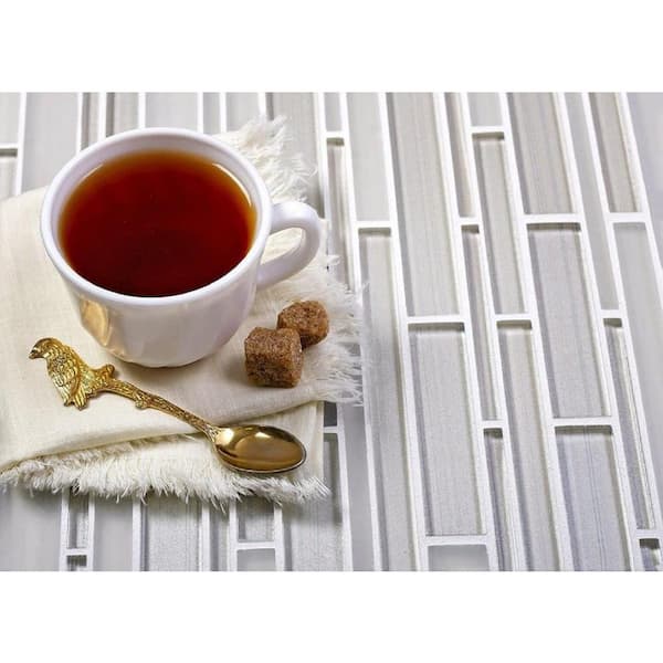 Apollo Tile White 4 in. x 5 in. Linear Polished and Matte