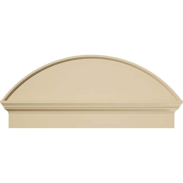 Ekena Millwork 36 in. W x 15-7/8 in. H x 2-3/4 in. P Segment Arch Smooth Signature Urethane Combination Pediment, Primed Tan