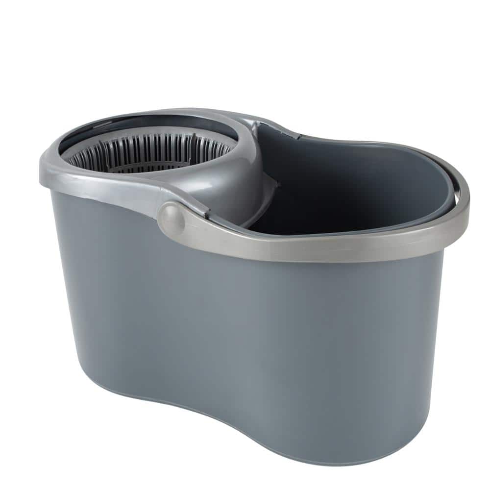 Simplify Gray Microfiber Self Wringing Mop & Bucket Set