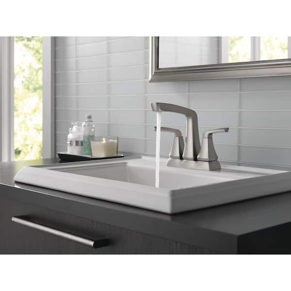 Vesna 4 in. Centerset 2-Handle Bathroom Faucet in SpotShield Brushed Nickel