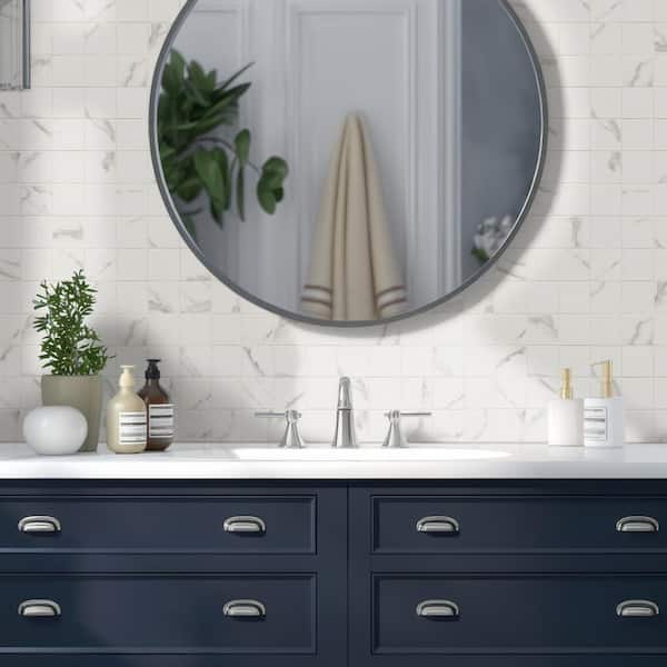Leonardo Venato 3 in. Square 12 in. x 12 in. x 0.39 in. Matte Porcelain Mesh-Mounted Mosaic Tile (10.89 sq. ft./Case)