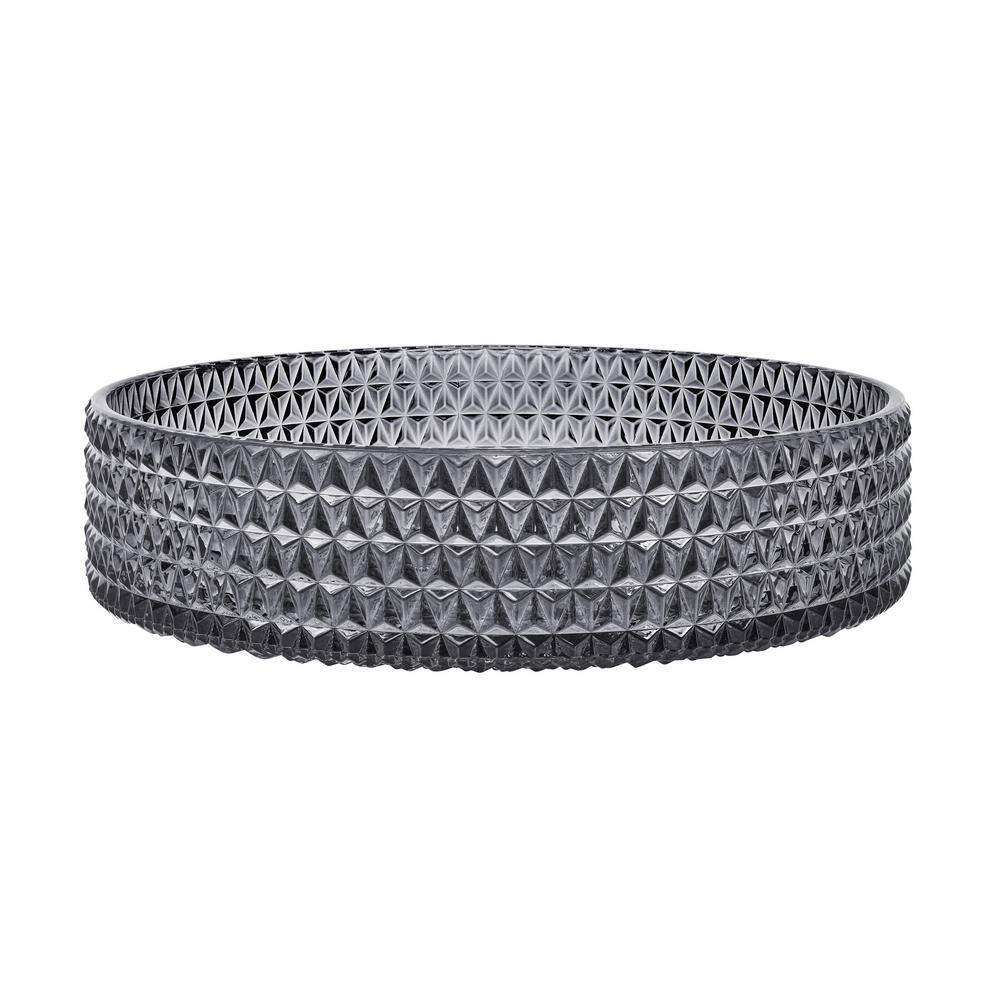 Caché 15.75" Round Black Textured Glass Vessel Sink