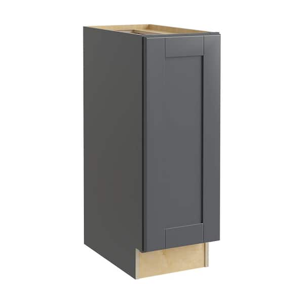 Home Decorators Collection Washington 9 in. W x 24 in. D x 34.5 in. H Assembled Plywood Base Kitchen Cabinet in Onyx with Soft Close Door RH