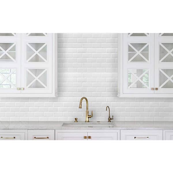 Subway White 12 in. x 12 in. Vinyl Peel and Stick Tile Self-adhesive Wall Tile Backsplash (8.2 sq. ft./Pack)