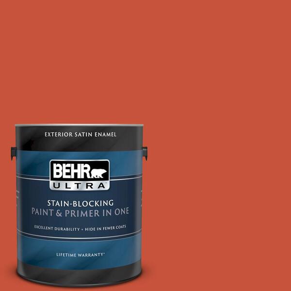 BEHR ULTRA 1 gal. #UL120-18 Koi Satin Enamel Exterior Paint and Primer in One