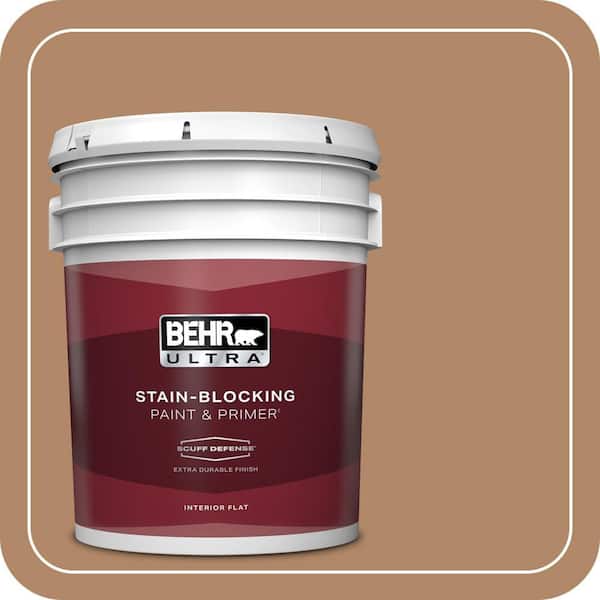BEHR ULTRA 5 gal. #MQ2-02 Syrup Extra Durable Flat Interior Paint & Primer