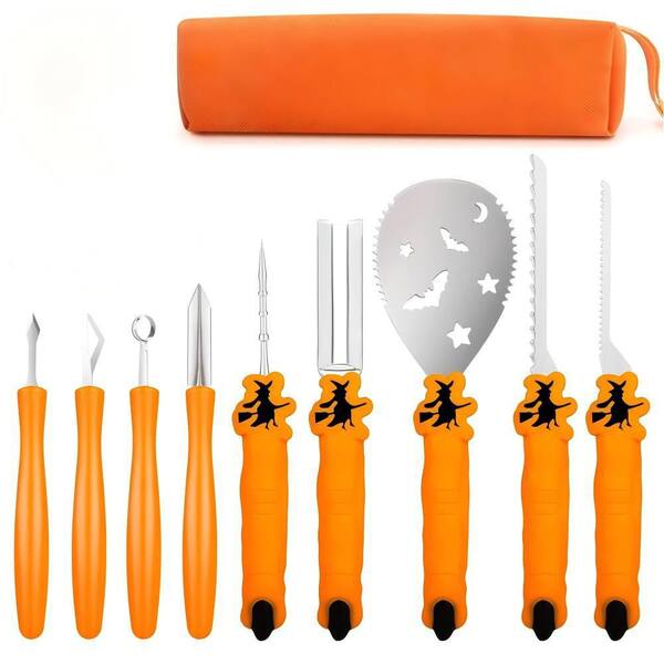 Durable Thickened Pumpkin Carving Tool, 9‑Piece Non‑Slip Carving Set for Family Halloween DIY Pumpkin‑Making