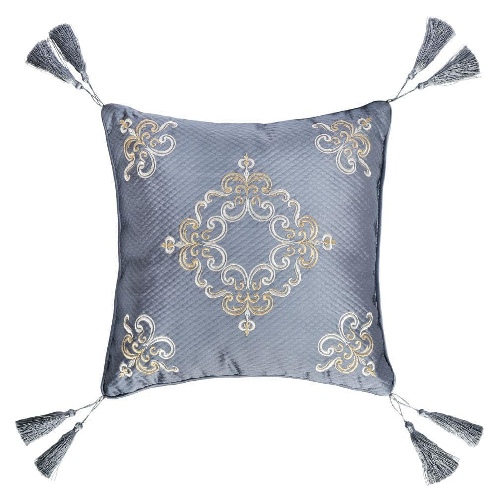 Del Toro Polyester 18 in. Square Embellished Decorative 18 in. x 18 in. Thr