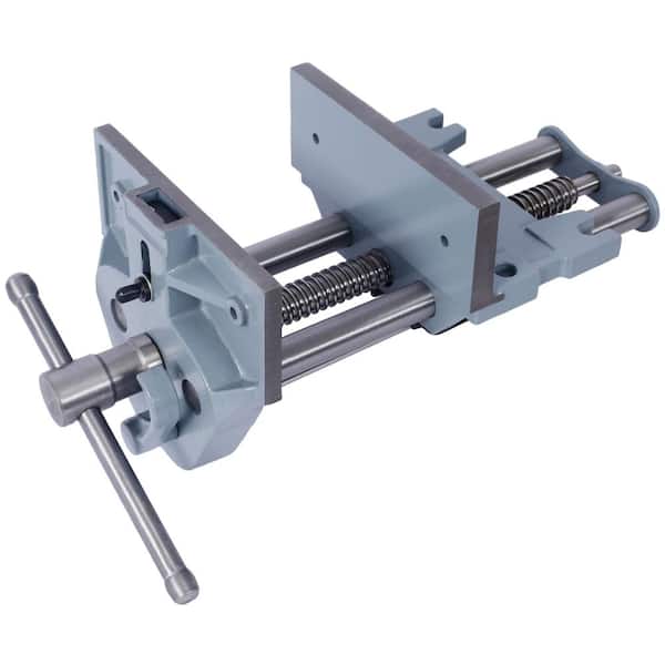 Amucolo Gray Heavy-Duty Cast Iron Rapid Action Woodworking Vise Quick Release Lever for Quick Adjustments 7 in. Jaw Width