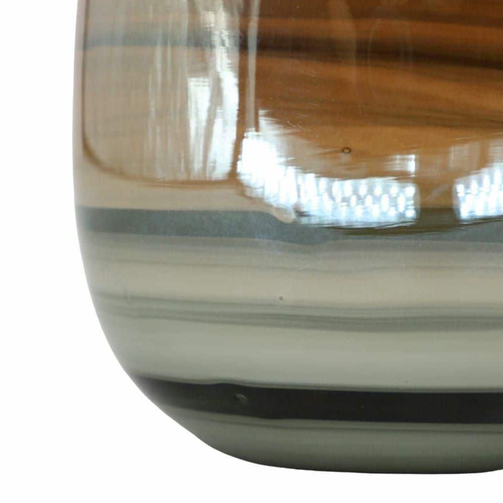 10" Tall Black and Gold Glass Decorative Vase