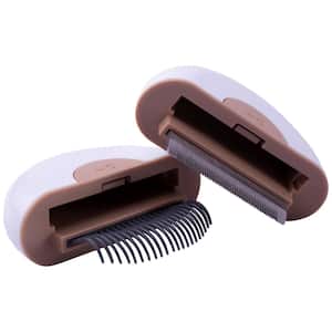 Lynx 2-in-1 Travel Large Connecting Grooming Pet Comb and Deshedder in Brown