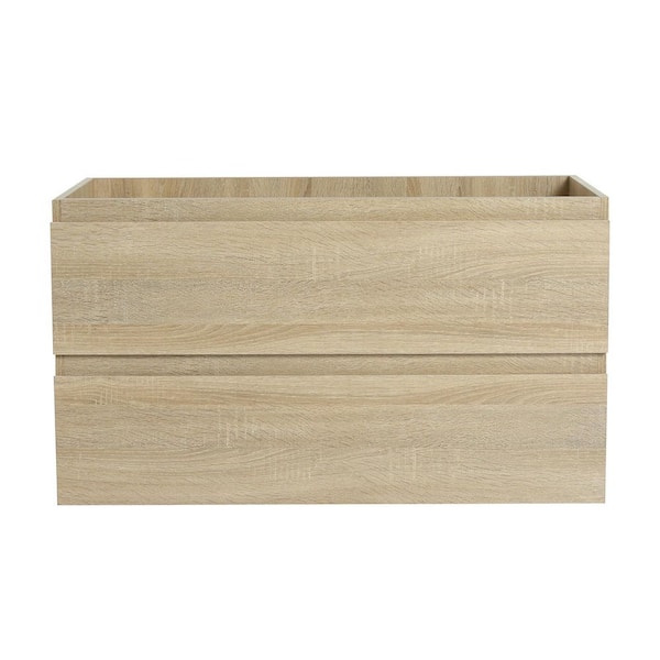 35.19 in. Bath Vanity Cabinet without Top in Light Oak Unassembled
