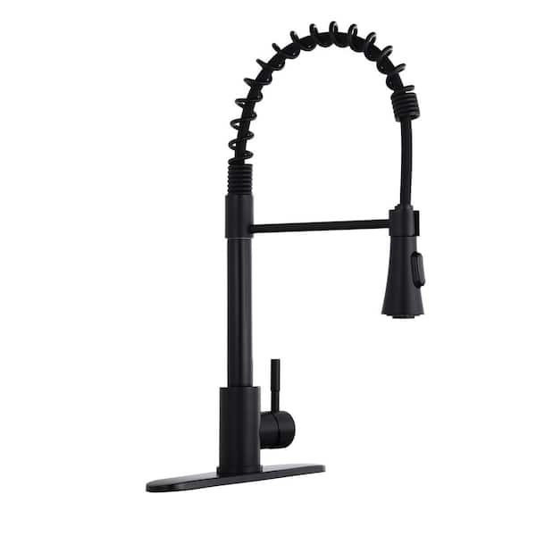 Miscool Abliy Single Handle Standard Kitchen Faucet in Matte Black