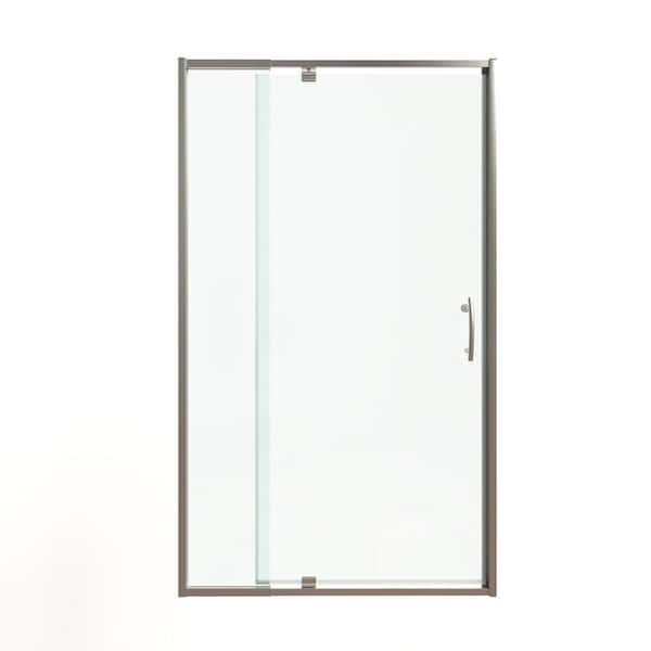 38-42 in. W x 71 in. H Pivot Swing Framed Shower Door in Brushed Nickel with Clear SGCC Tempered Glass