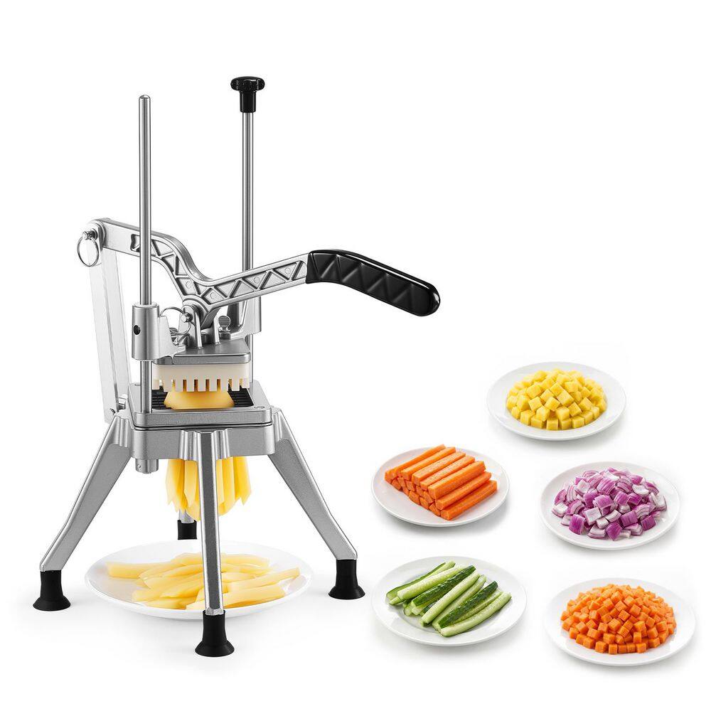 French Fry Cutter, 1/2 in. Blade Commercial Vegetable Chopper, Lever-Action Vegetable Dicer with Handle, Stainless Steel price history on PriceWatchPro