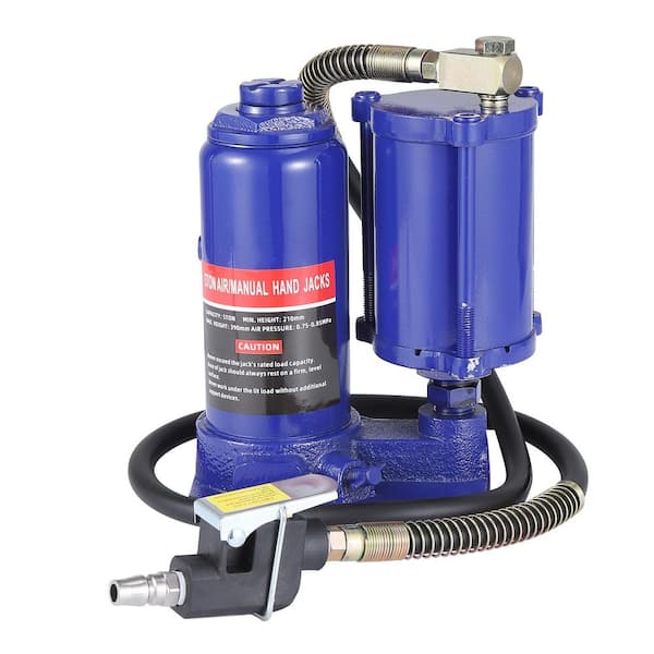 5T 10000 LBS Air Hydraulic Pneumatic Bottle Jack with Manual Hand Pump for Truck RV Auto Repair Industrial Engineering