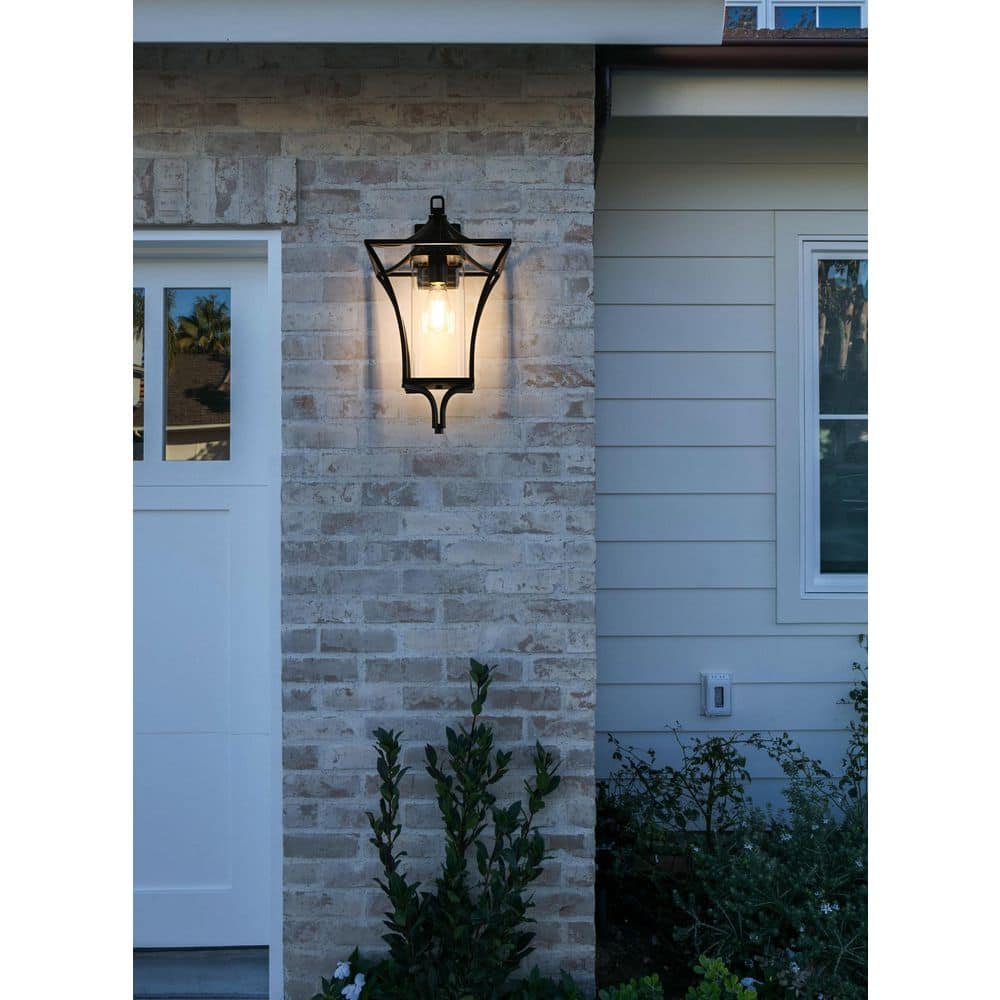 21 in. Black Outdoor Hardwired Wall Sconce with No Bulbs Included price history on PriceWatchPro