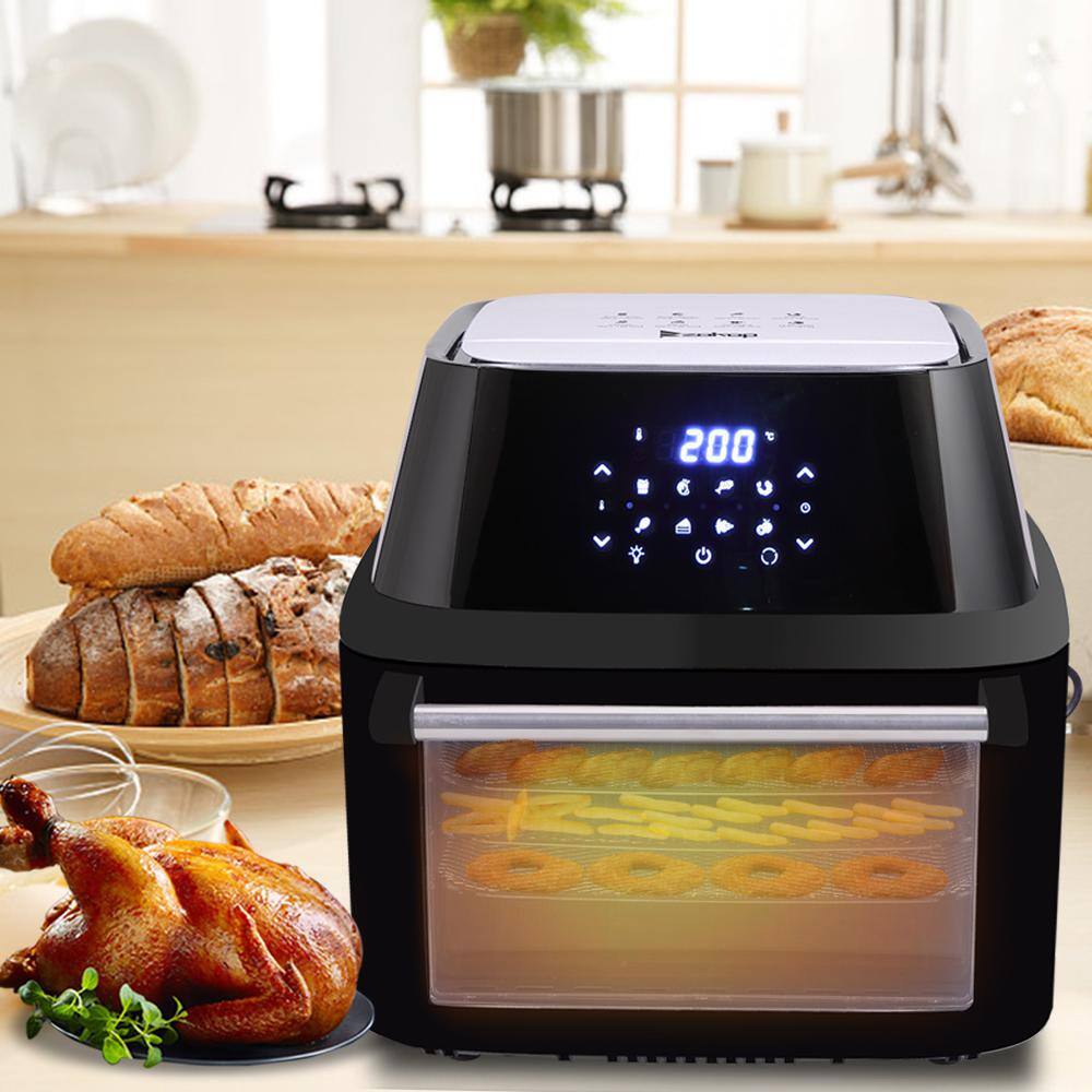 Simple Deluxe Toaster Oven Air Fryer Combo with Dehydrator-25L Large  Capacity-Matte Stainless-Black