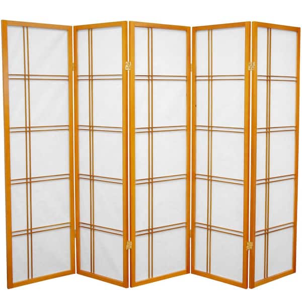 RED LANTERN 5 ft. Honey 5-Panel Room Divider