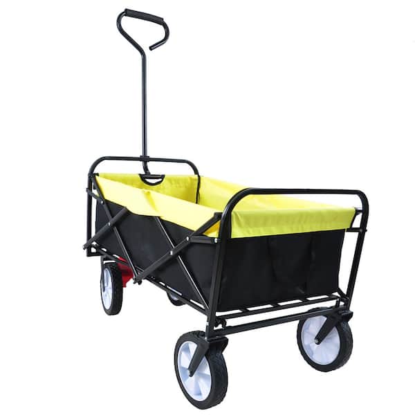 Sudzendf 3.6 cu. ft. Metal Garden Cart with Steel Frame and 10 in. Pneumatic Tires