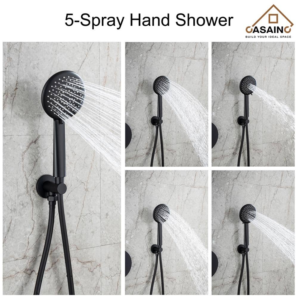 Matte Black Multi-Function Wall Mounted Shower System