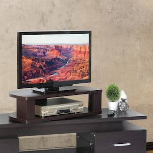 Indo 31 in. Espresso Particle Board Swivel Entertainment Center Fits TVs Up to 32 in. with Open Storage