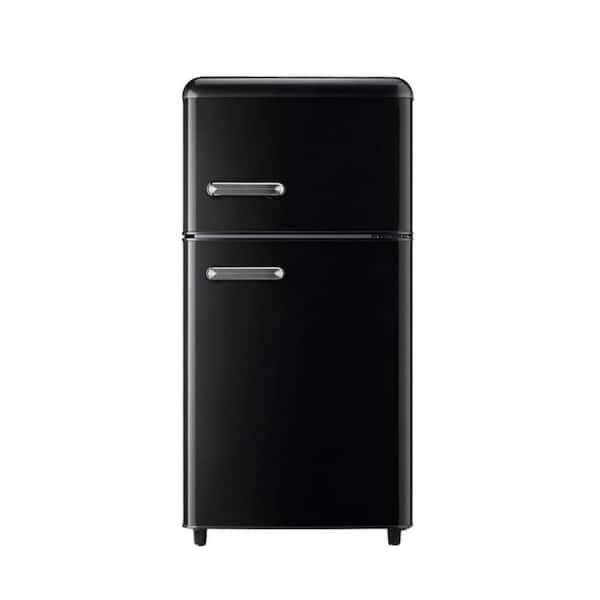 3.5 cu. ft. Manual Defrost Mini Upright Freezer in Black with Dual Door Adjustable Shelves Dorm Refrigerator Home