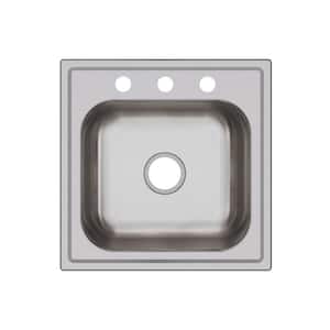 Dayton 20 in. Drop-in 1-Bowl 20-Gauge Premium Highlighted Satin Stainless Steel Sink Only and No Accessories