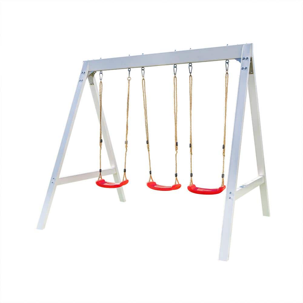 SPORTSPOWER ASPEN Vinyl Wood Swing Set VWS001 The Home Depot