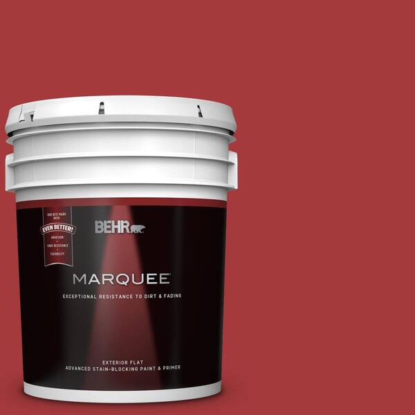 BEHR MARQUEE 5 gal. #UL100-7 Geranium Flat Exterior Paint and Primer in One