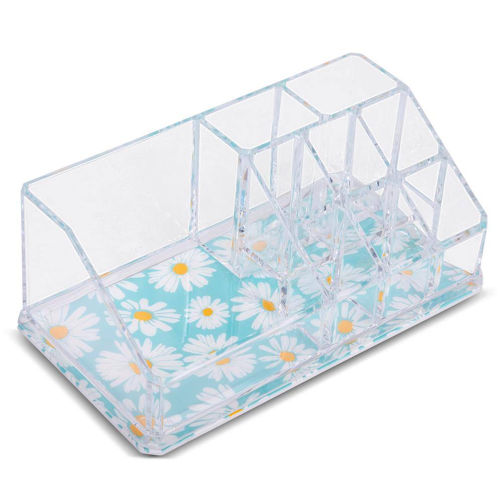 Freestanding 9-Slots 6.75 in. L x 3.75 in. W x 2.7 in. H Mini Makeup, Cosme